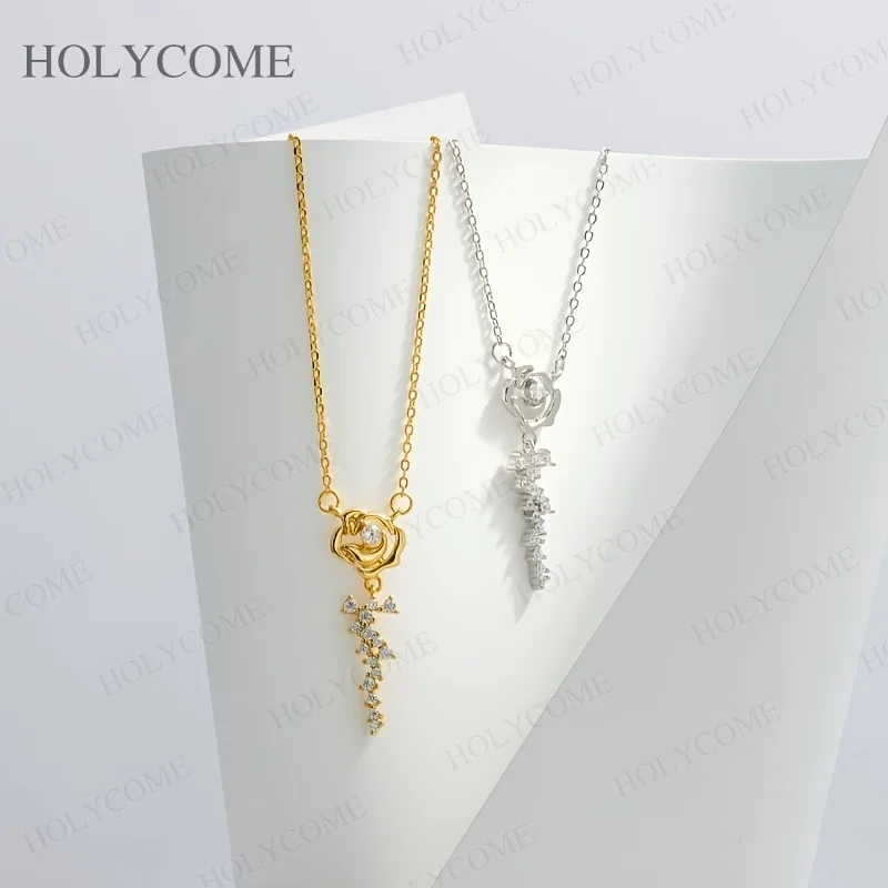 

925 Sterling Silver Moissanite Necklace for Women Luxury Pendant Wedding Jewelry White Gold Plated With GRA Party Wedding Gifts