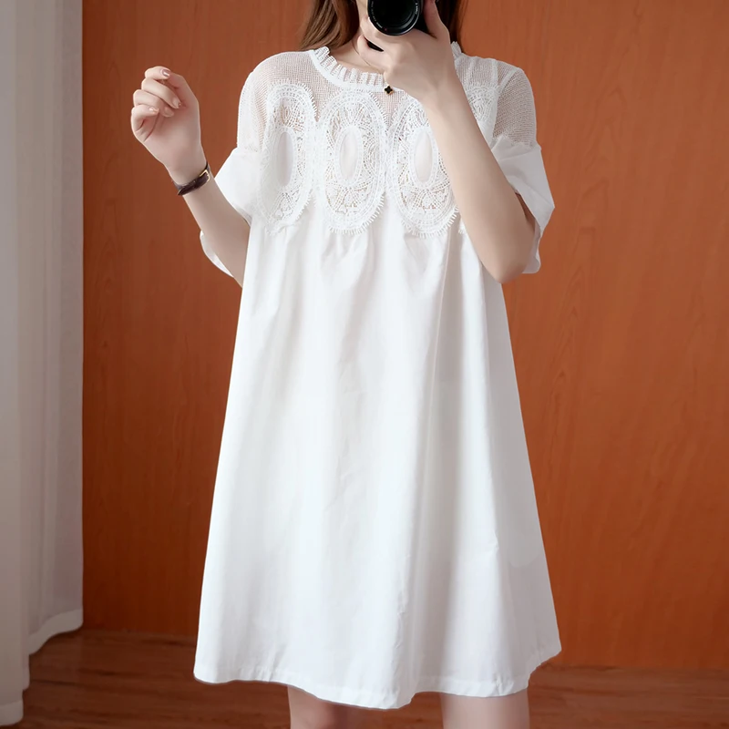 

Кружево с вырезом Pure Color Me Splice, большие размеры, женская кукла ort Sve с рюшами и воротником, повседневная удобная хлопковая кукла Dr