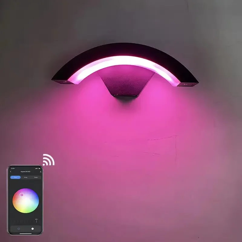 Tuya Smart RGBCW LED Outdoor Wall Porch Light, WiFi/Zigbee APP Control Work with Alexa Google Home Assistant