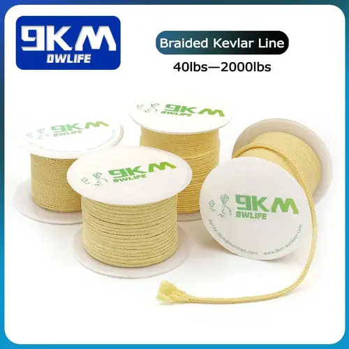 Línea de Kevlar de 0,8mm ~ 3,5mm, sedal de pesca resistente al desgaste para acampar al aire libre, senderismo, cometa, línea de asistencia de pesca trenzada refractaria