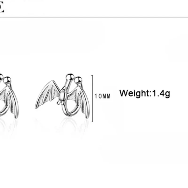 Bat Genius Design Clips On Earrings For Womens Silver Color Ear Cuff Couple Jewelry For Lover's pendientes