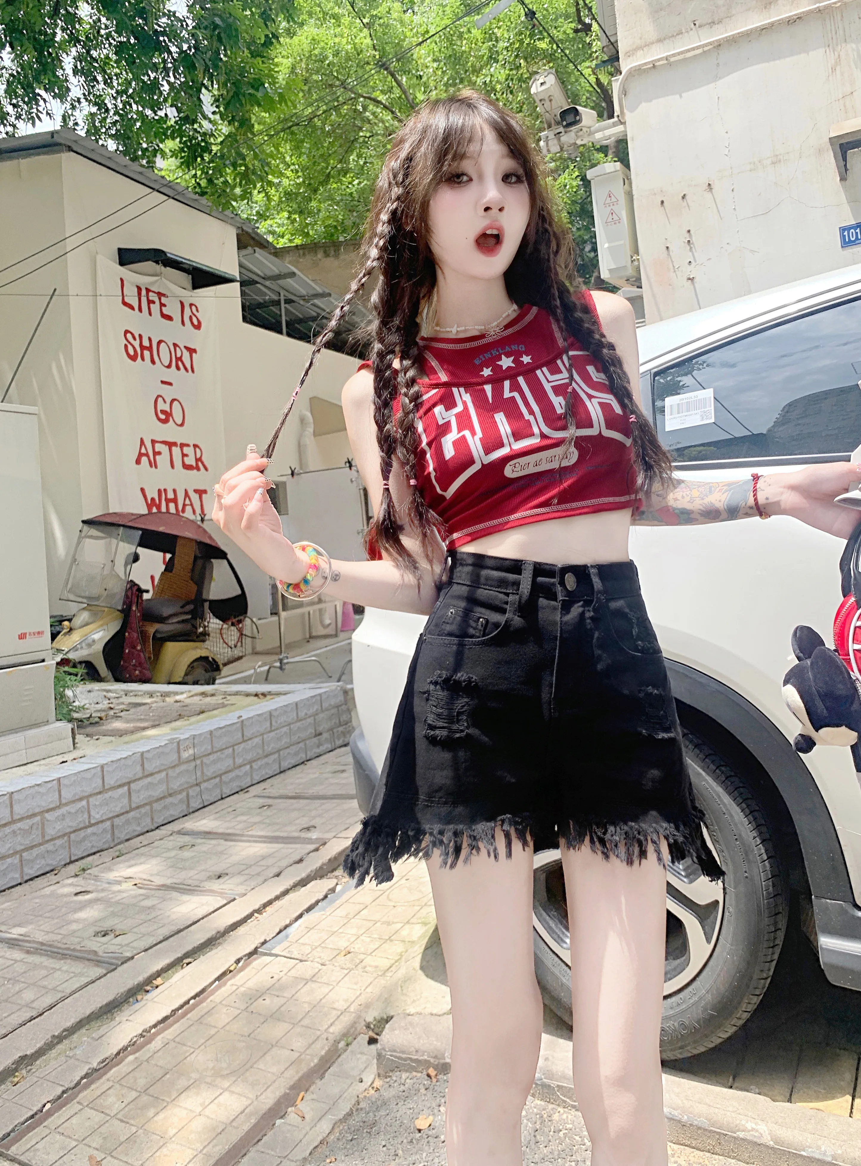 2025 y2k nova moda denim saia feminina assimétrica bainha curta jean saia de cintura alta verão streetwear roupas
