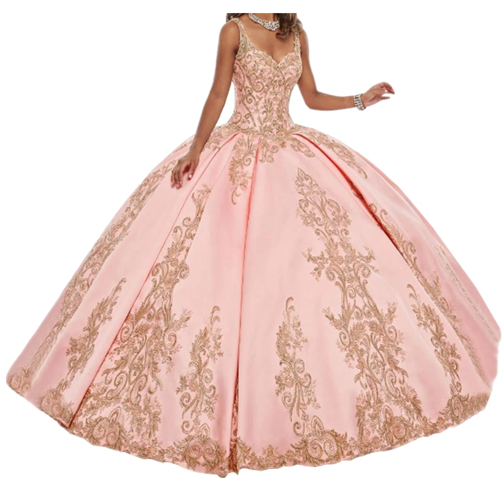 Bm manga longa querida quinceanera vestidos de renda apliques frisado vestido de baile princesa baile de formatura festa doce 16 vestido 15 anos