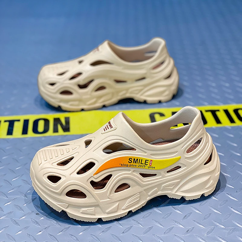 Men's Summer Outdoor Clogs with Thick Soles, Non-Slip, Odor-Resistant, Fully Enclosed Slippers for Men, Suitable for Fishing, Water Activities, and Beach Sandals