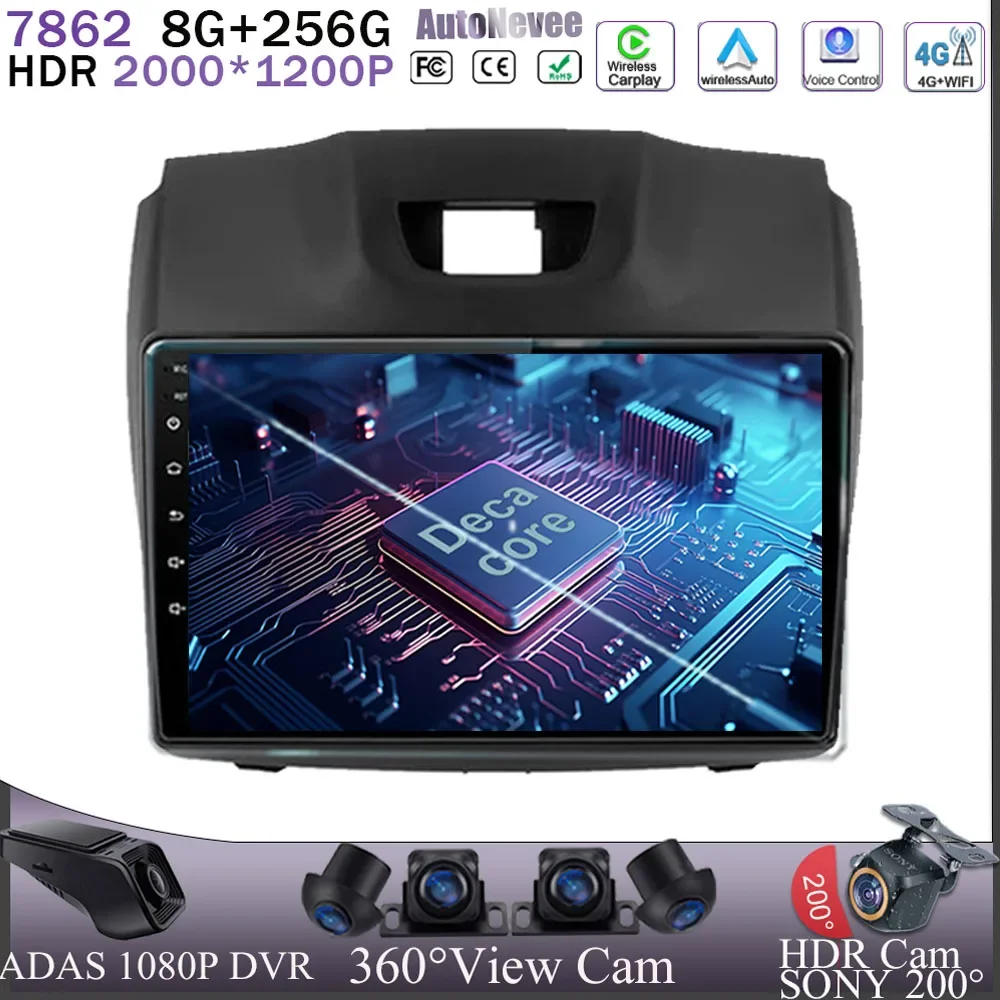 

Car Android 13 For Chevrolet Holden S10 TRAILBLAZER COLORADO ISUZU DMAX 5G WIFI QLED Car DVD CPU DSP No 2Din GPS CPU Head screen