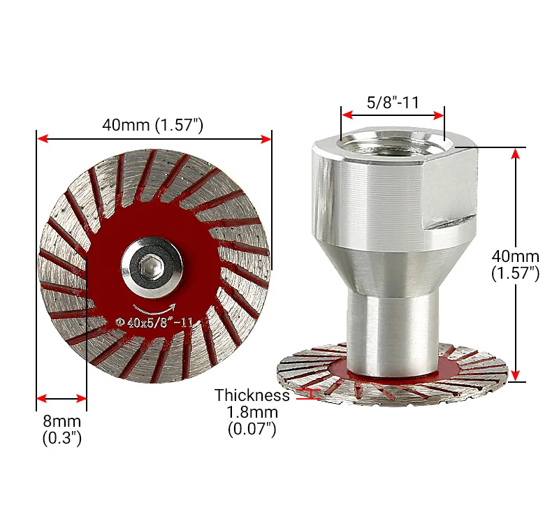 5 Stück M14 M10 Mini-Diamantsägeblätter Schneidscheiben für Granit Marmor Stein Winkelschleifer-Werkzeug zum Schnitzen Beschriften Mauerwerk DIY – Detail 1