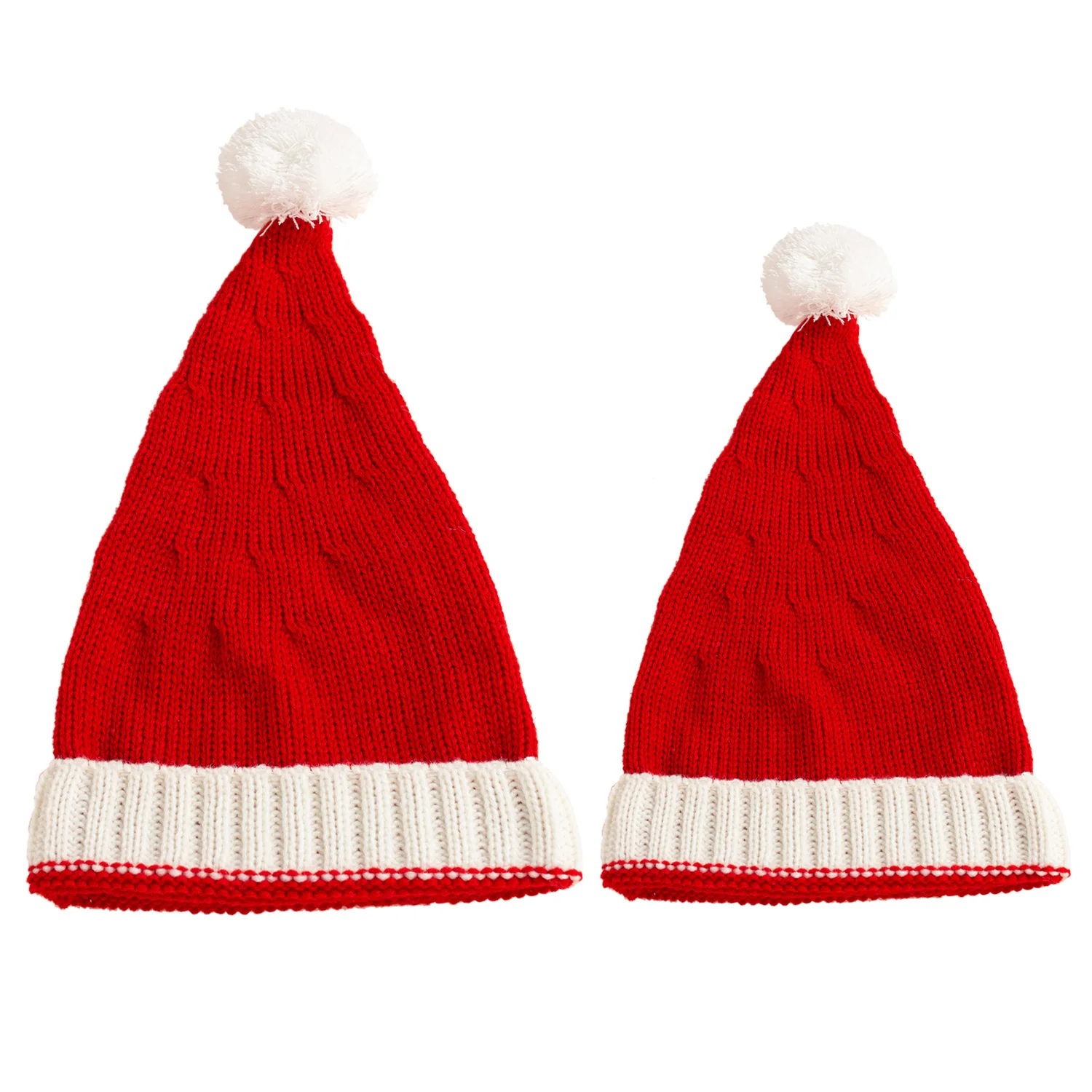 Topi Santa Beanie pesta Natal, topi stoking rajut merah, topi tengkorak untuk wanita dewasa, pria, anak perempuan, orang tua