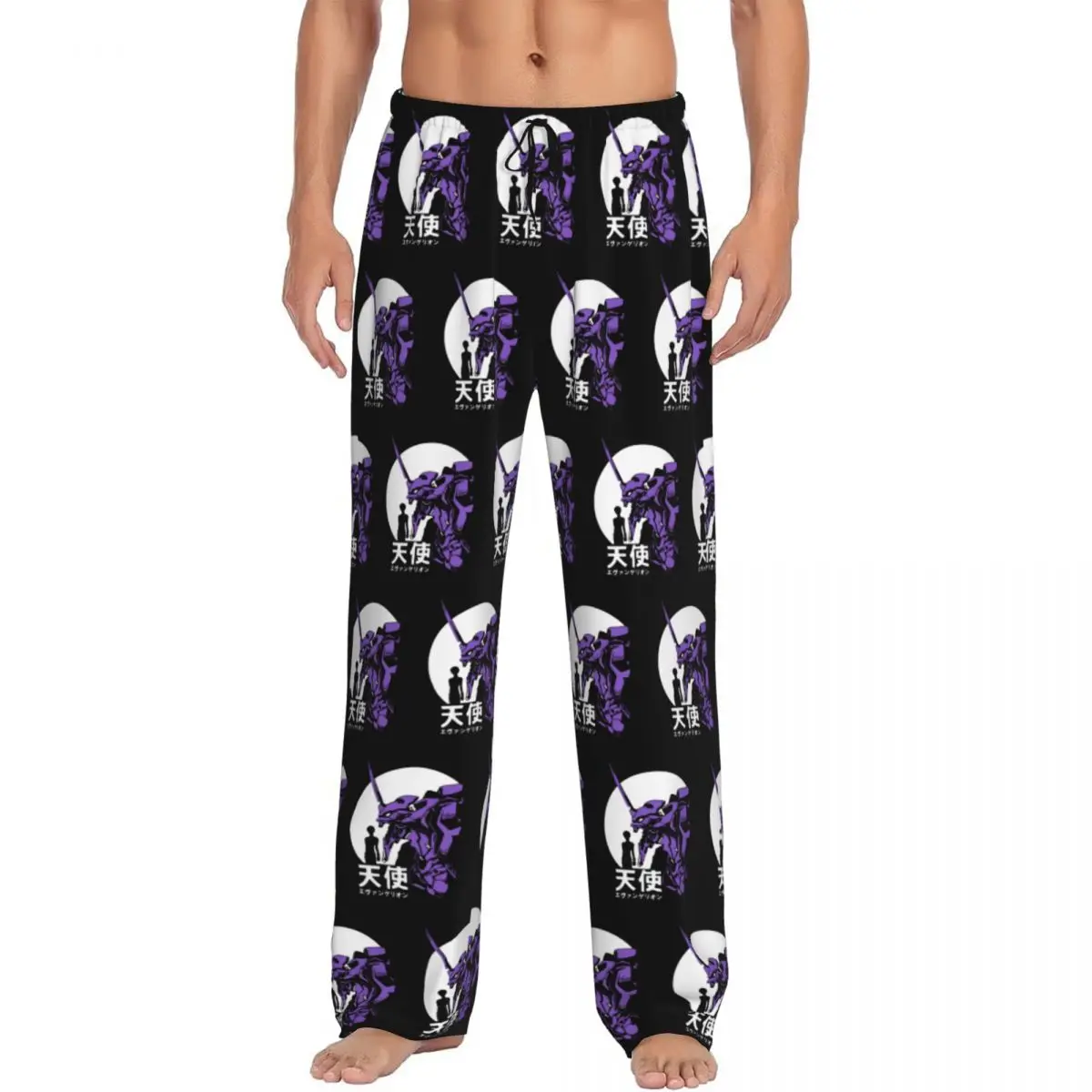 

Custom Men E-Evangelions Pajama Pants Print Mecha Style Cartoon Comic Sleep Sleepwear Bottoms with Pockets