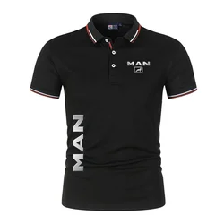 2024 Summer New Men's truck MAN Lapel Polo Shirt Short Sleeve Casual Business Fashion Slim Fit Polo Shirt for Men