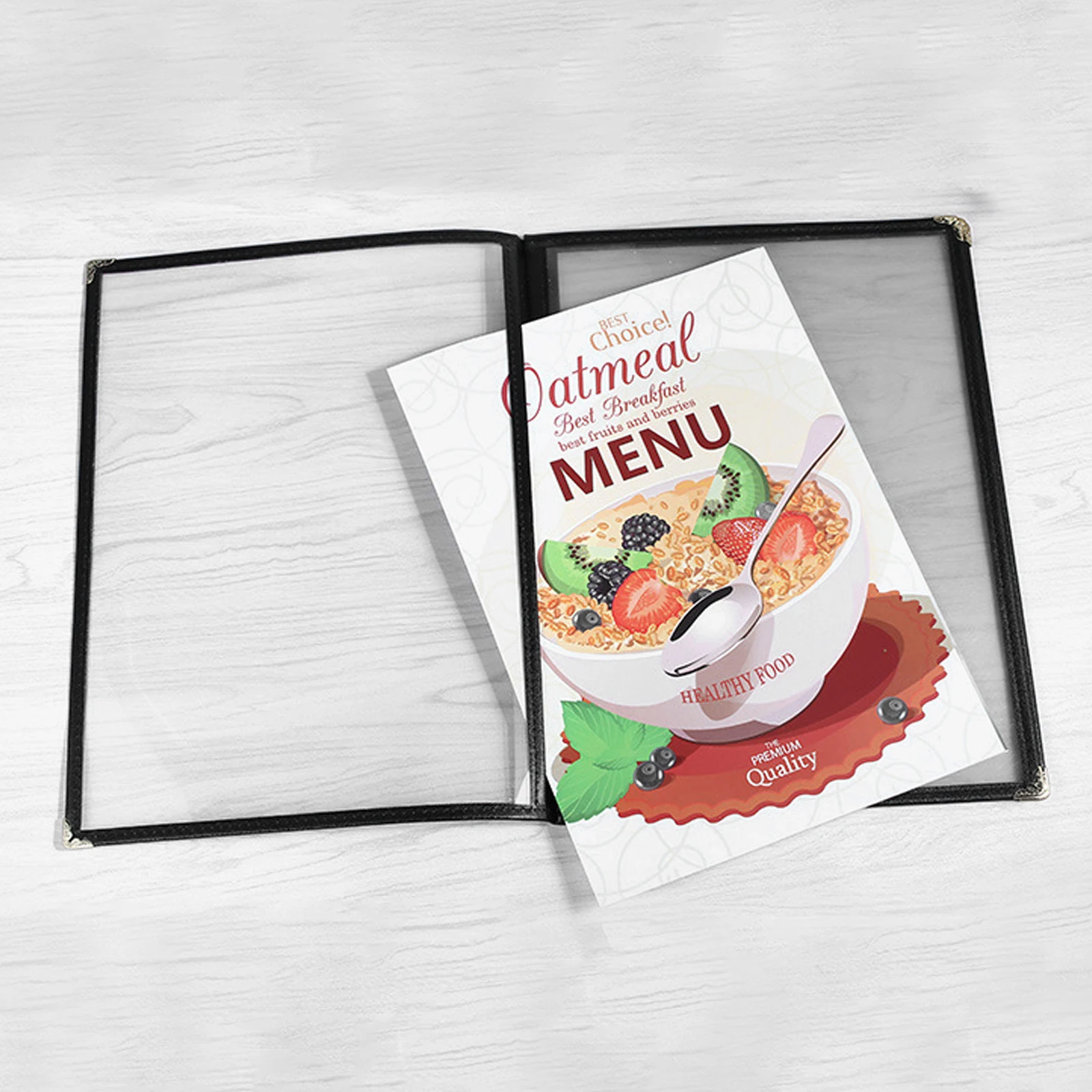 Menu Protective Cover PVC Transparent Durable Menu Protector for Restaurant Hotel Bar Restaurant Supply Recipe Book Protector
