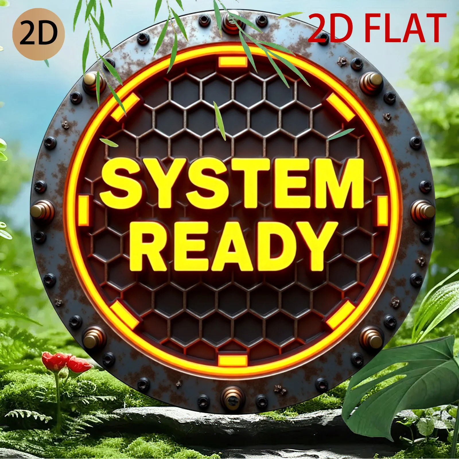 2D Flat, 2d Flat Circular Indu - Tech Office Wall Art review and price