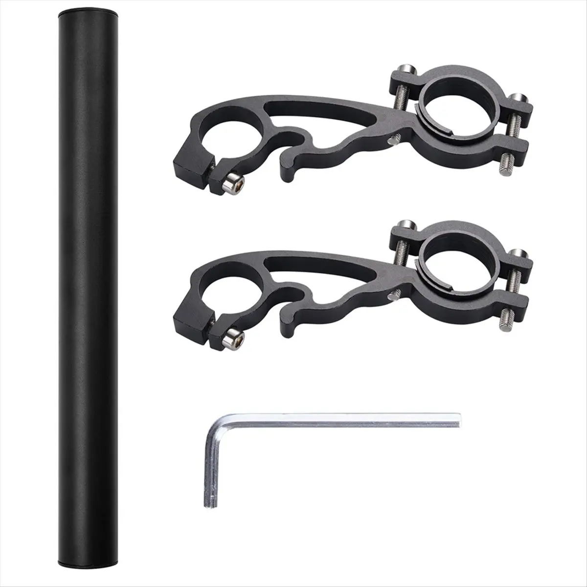 A61P 25CM Black Tube Bicycle Handlebar Extender Mountain Bike Cycling Headlight Rack Bracket Lamp Flashlight Holder