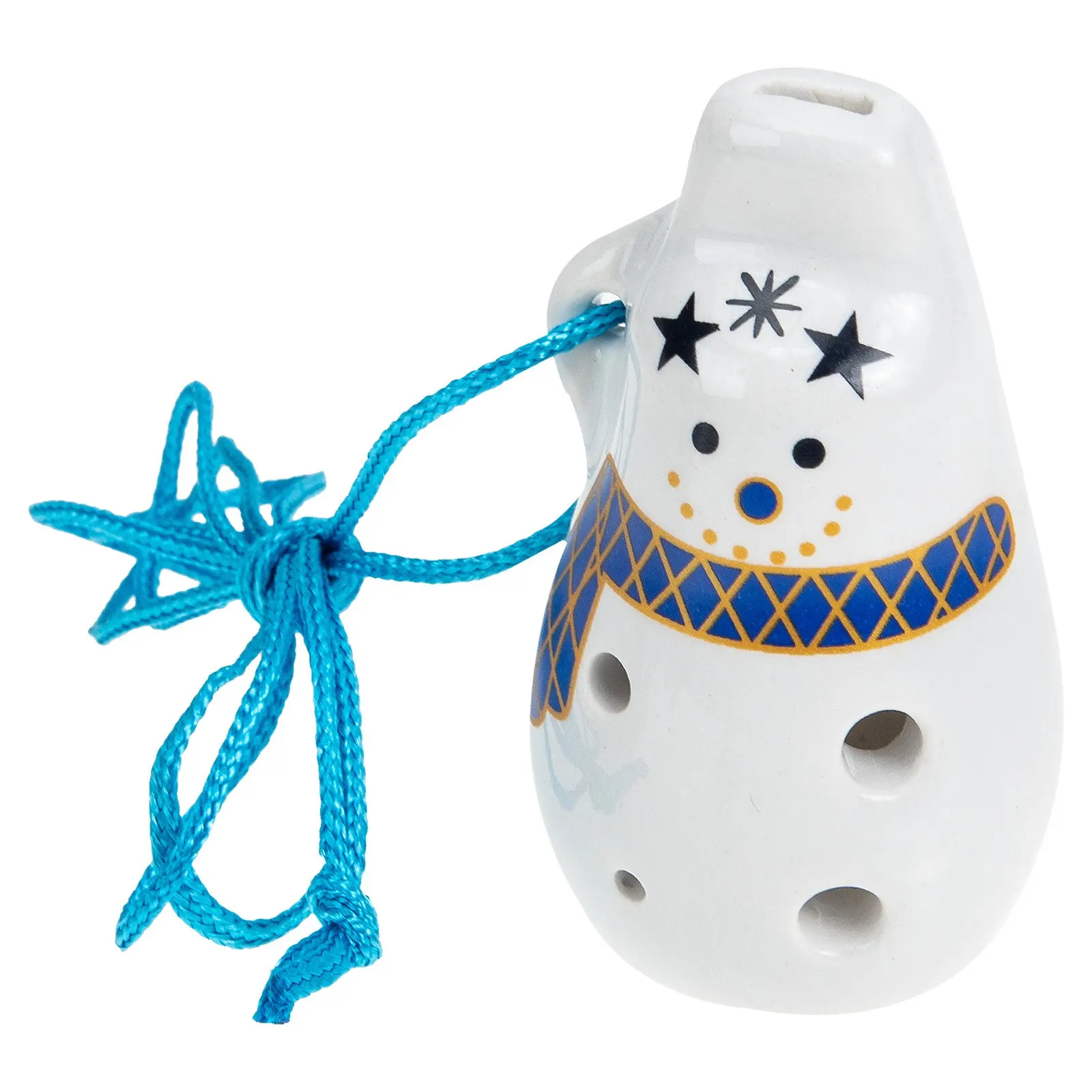 Sturdy Wear-Resistant Ceramic 6-Hole Ocarina for Beginners Soprano C Tuning Portable Retro Modeling Practice Instrument