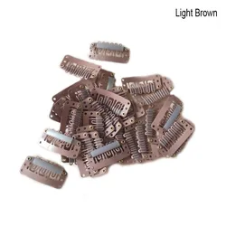 50Pcs 32mm U Shaped Wigs Clips With Silicone Back Brown Blonde For Hair Extensions Accessories Tool