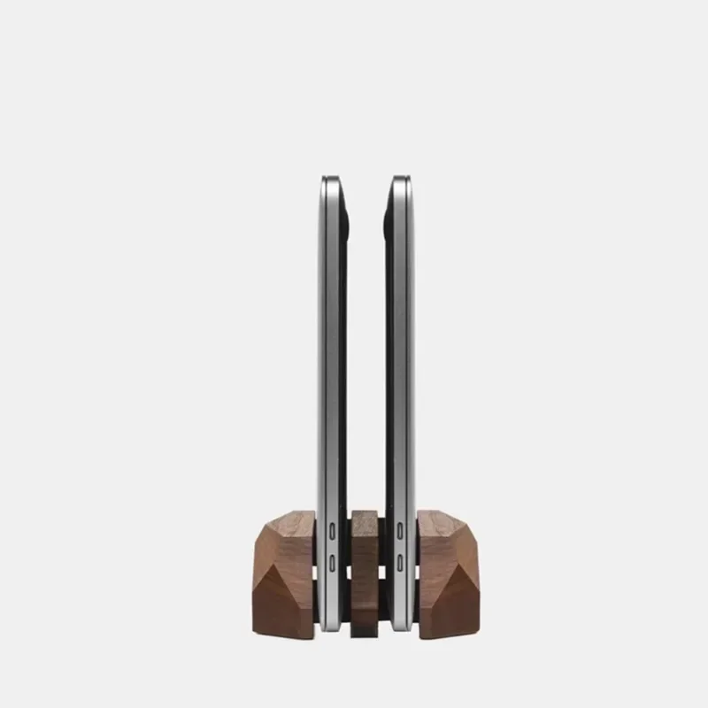 Solid Wood Extended Laptop Stand Double-Layer Adjustable Desktop Organizer Anti-Slip and Shock-Absorbing Design Ergonomic