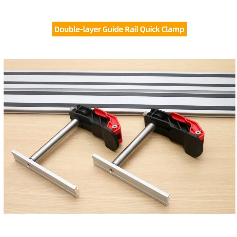 Two T-shaped guide rail system fixtures/set 19mm 20mm clamp quick fixture stainless steel MFT worktable
