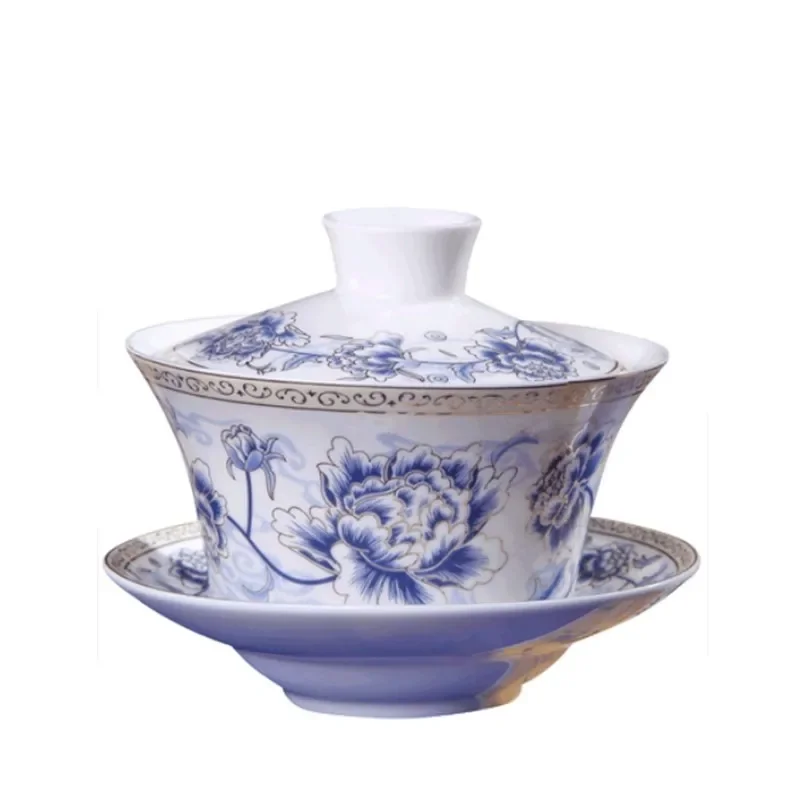 Jingdezhen gaiwan cerâmica casa chá artesanal tureen boutique chá tigela porcelana chinesa conjuntos de chá acessórios presentes