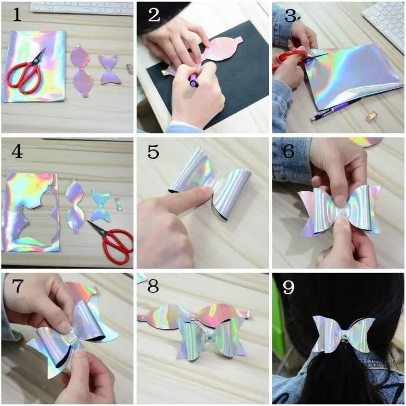 Holograficzna tkanina ze sztucznej skóry 54x39 cali srebrna rolka ze skóry PU laserowa tkanina skórzana miękka tkanina ze sztucznej skóry odpowiednia — zdjęcie 7