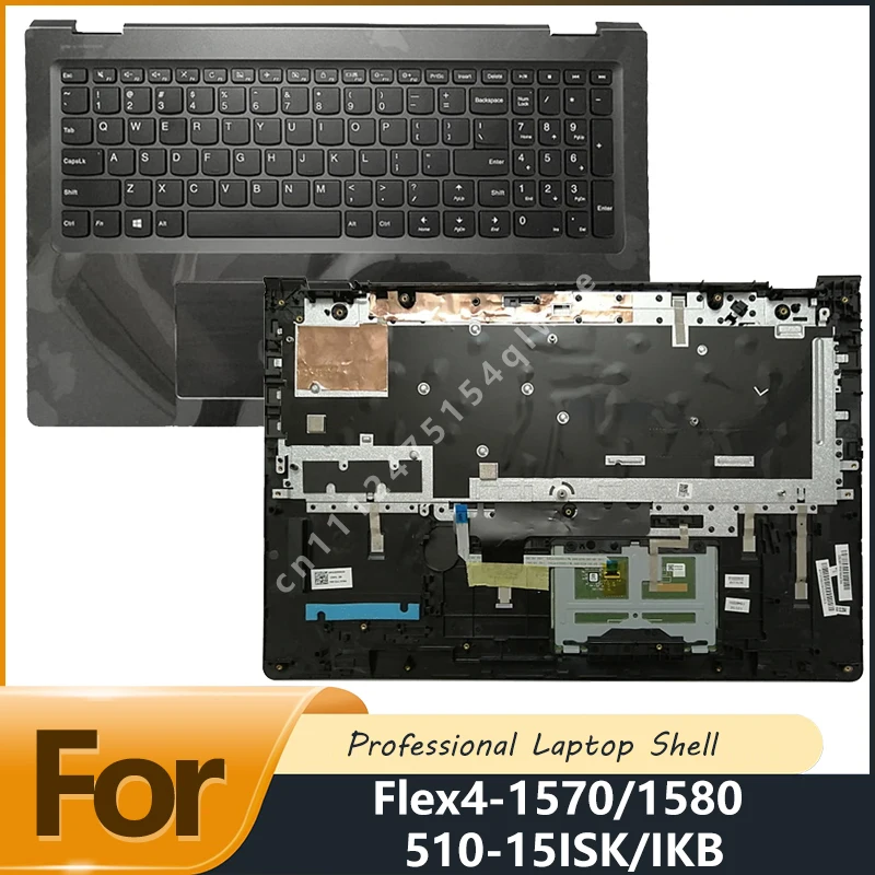 New For Flex4-1570/1580 Yoga 510-15ISK/IKB with Backlight --US Keyboard Palmrest Upper