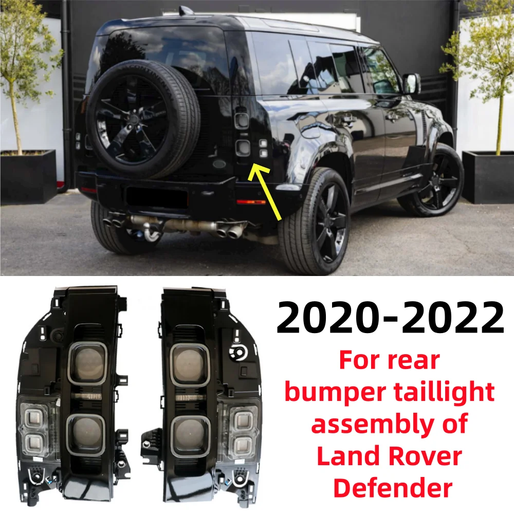 For Land Rover Defender L663 2020-2022 car rear bumper smoked black taillight assembly OE: LR133582/LR133580