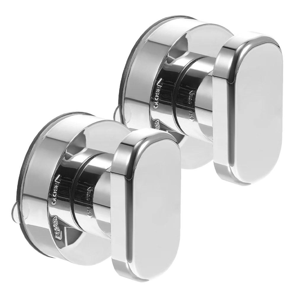 

2pcs Suction Cup Door Handle No Drill Needed For Glass Cabinet Drawer Bathroom Shower Toilet Lid Modern Anti-Slip Grip Handle