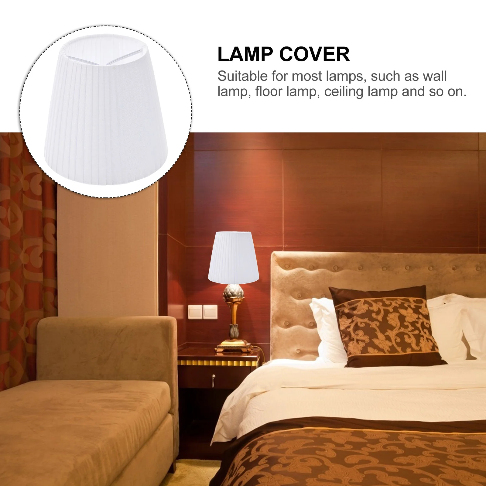 

Bulb Shade Fabric Light Bulb Cover Desk Lampshade Bedside Table Lampshade Household Decorative Light Shade Soften Eyes