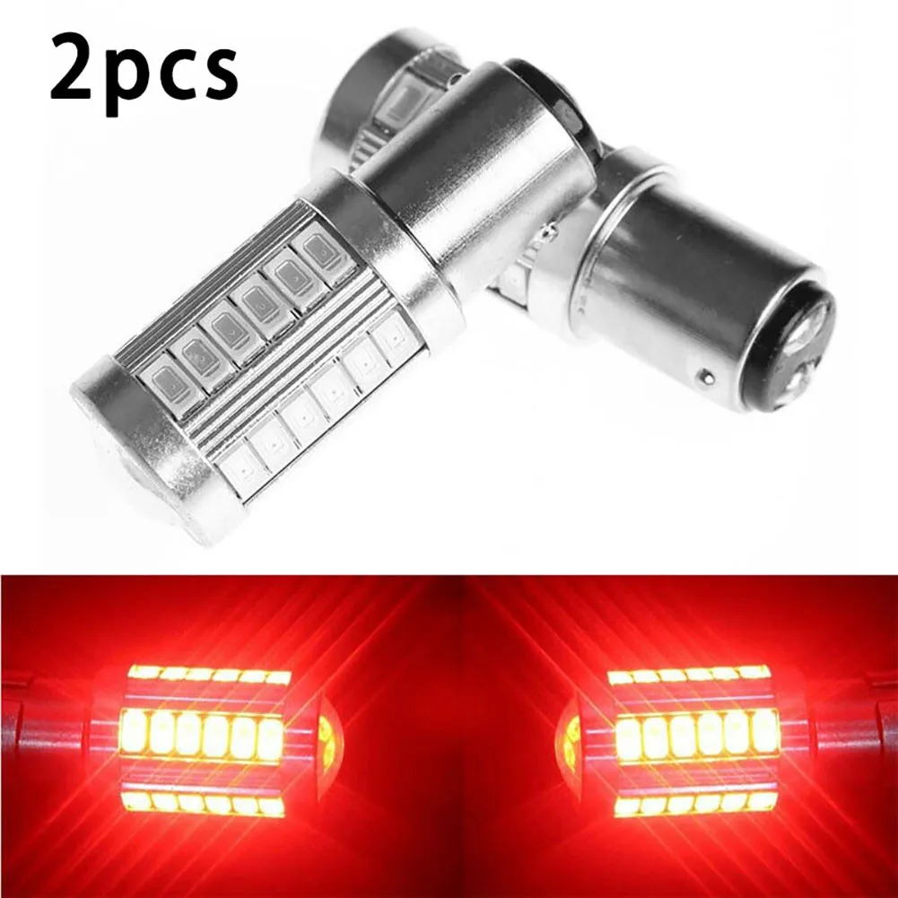 2Pcs 12V Red Brake Light Bulb 1157 P21/5W 380 BAY15D 33 6000K For SMD Car Stop Tail Brake LED Bulbs Turn Signal Lamp