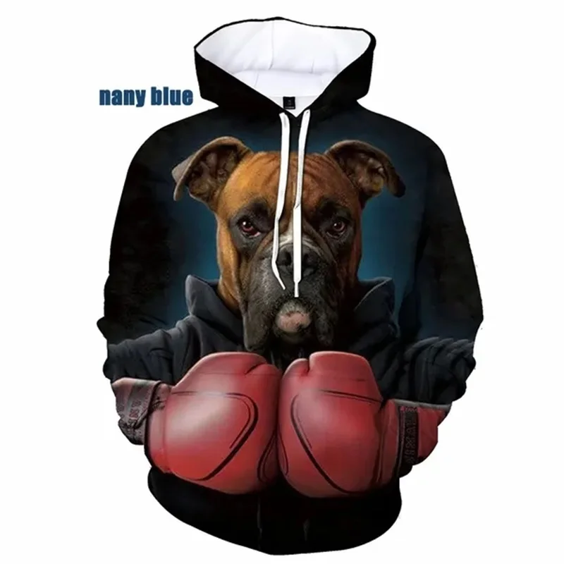 Stampa 3D Cute Animal Boxer Dog Graphic felpe uomo donna Casual Plus Size pullover felpa Streetwear Sudaderas Para Hombres