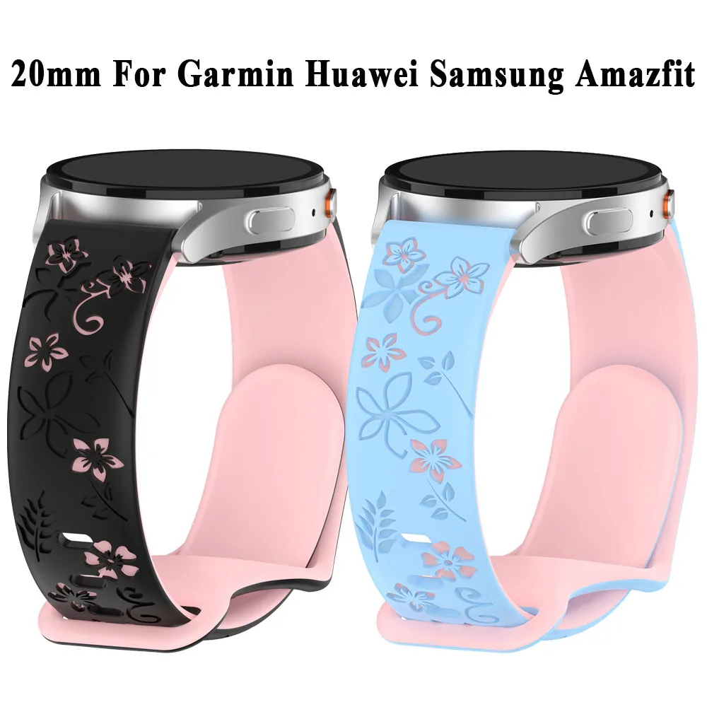 20 مللي متر حزام (استيك) ساعة ل Garmin Venu Vivoactive Forerunner 165 55 حزام لساعة سامسونج 7 6 5 معصمه لسوار Amazfit GTS 4