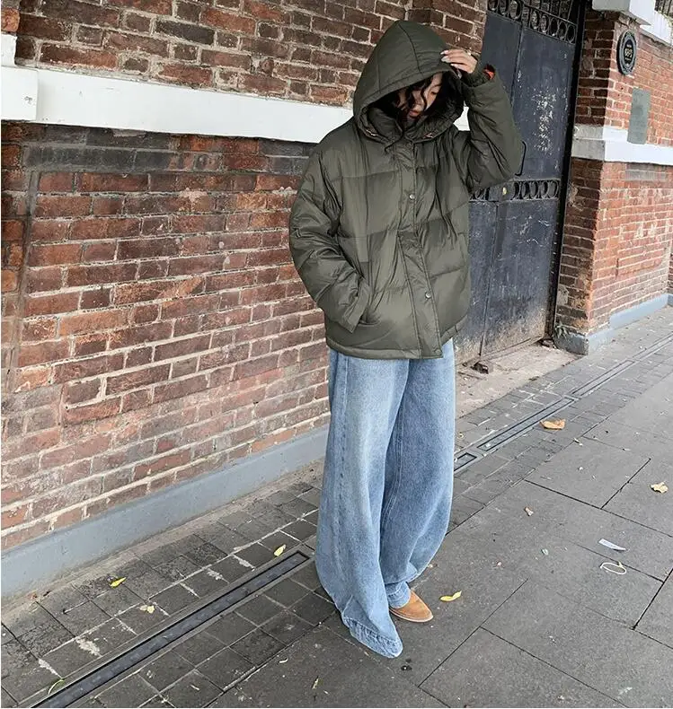 Denim Wide Leg Pants High Waist Loose Fit Women Vintage Jeans Pockets Distressed Trousers  Autumn Casual Floor Length Jean