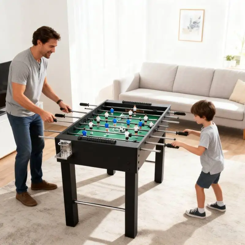 

Heavy Duty Hand Soccer Gaming Desk Wear Resist Large Manual Football Playing Table Reusable Classic Foosball Playing Machine