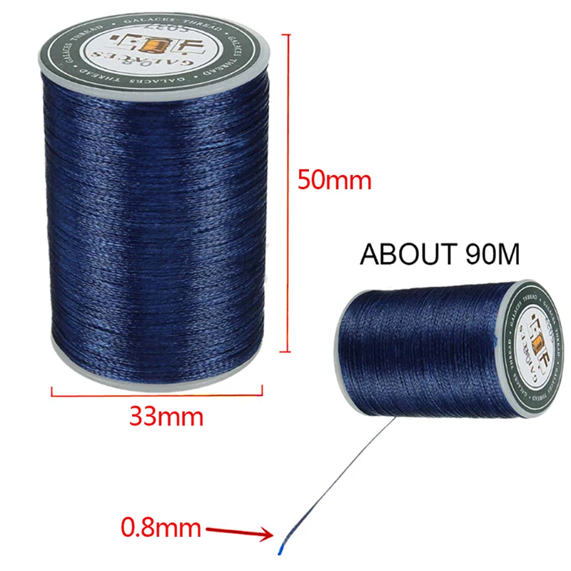 1Pc Waxed Thread 0.8mm 90m Polyester Cord Sewing Machine Stitching For Craft