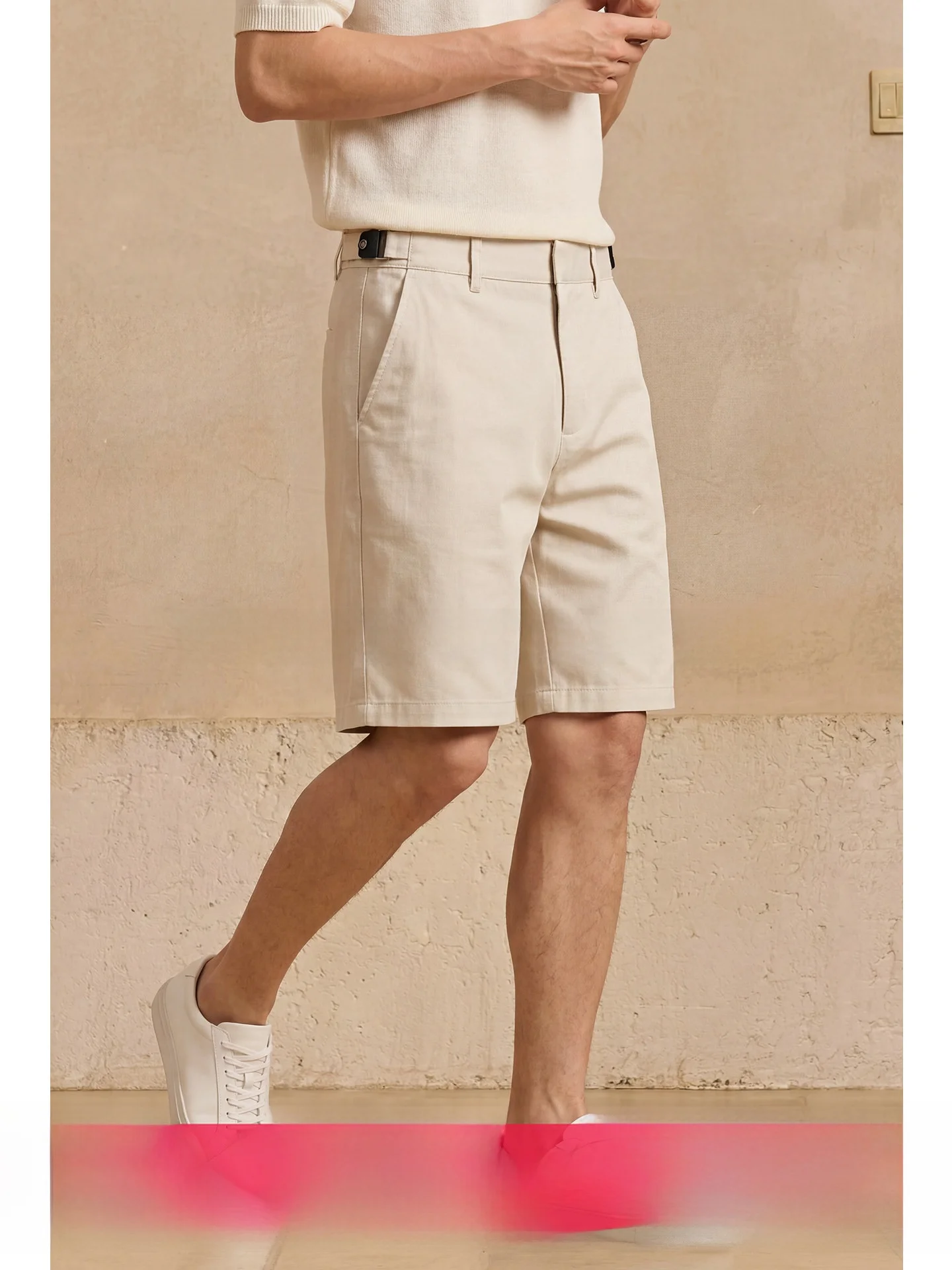 

Cotton Men's Shorts Casual Commuter Pants Breathable American Style Summer Five-Quarter Length Business Casual