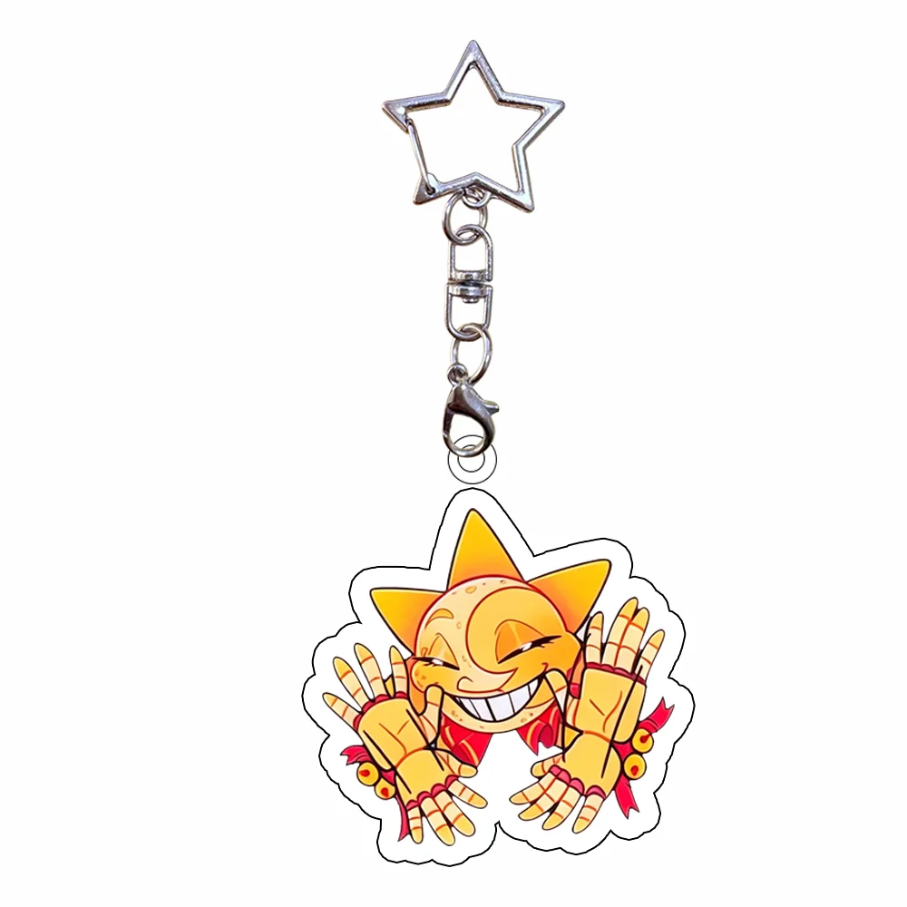 for Hot New FNAF Game Peripheral Eclipse Sun Moon Acrylic Keychain Q Version Ornament Cute Exquisite Gift Backpack Accessories