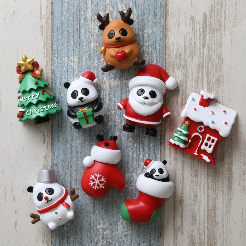 Cute Panda Refrigerator Magnet Fridge Magnetic Sticker Christmas Sticker Sichuan Chengdu Tourist Souvenir Christmas Gift