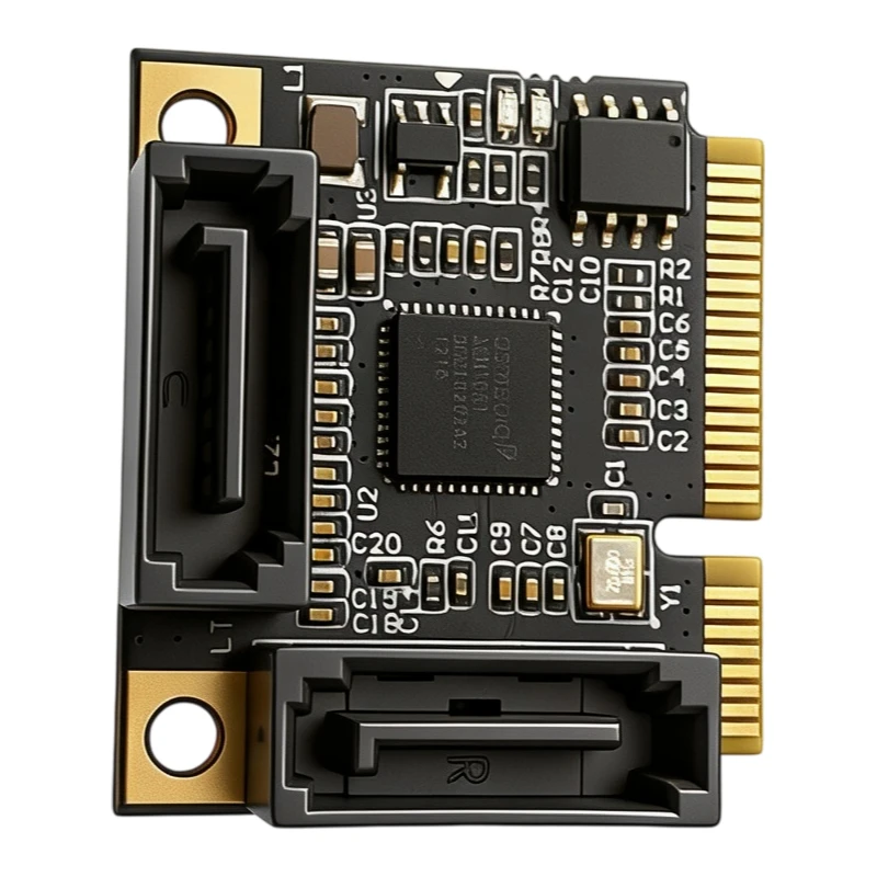 Mini PCI Express to 2 Ports SATA 3.0 6Gbps Expansion Card Dual SATA III Controller Adapter for 2.5