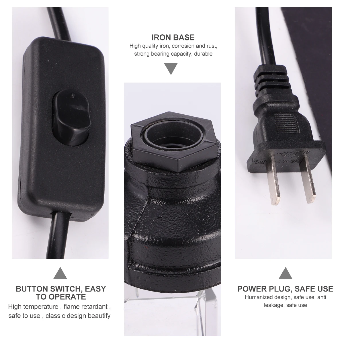 

Industrial Style Lamp Retro Water Pipe Table Light Desk Creative Slide Switch Bedroom Bar Decor Night Light