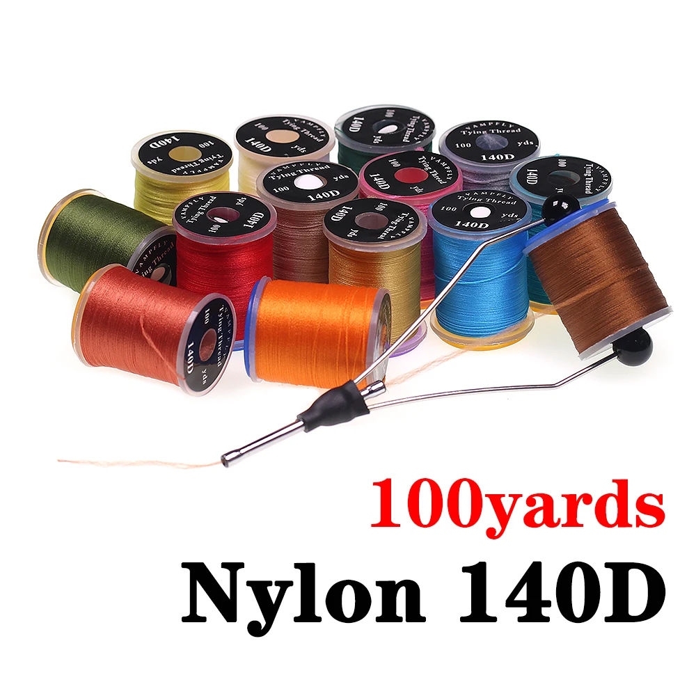 140D Fly Tying Thread Non Waxed Fly Tying Wires Materials Kits Fly Tying Tieing Supplies for Dry Wet Flies with Bobbin Holder