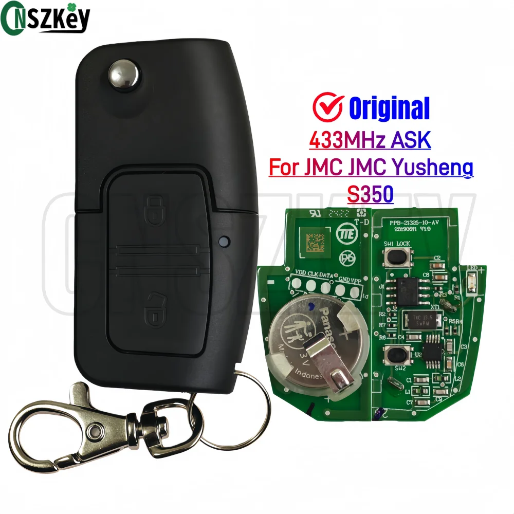 CNSZKEY الأصلي للطي مفتاح تحكم عن بعد ل JMC Yusheng S350 Jiangling Yuhu 3 5 7 مفتاح السيارة 433MHz ASK 2 أزرار بدون رقاقة