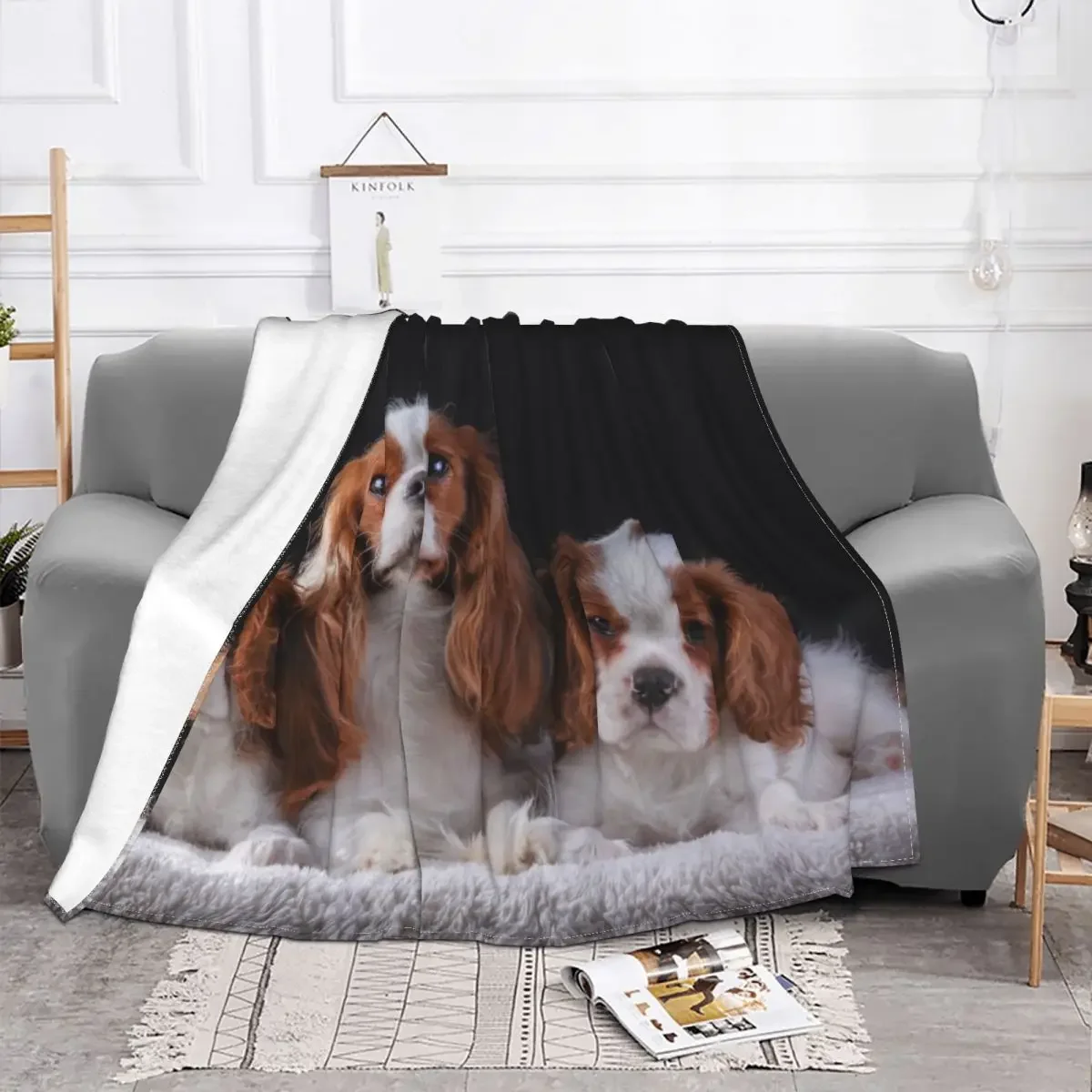 Baby Blanket Cavalier King Charles Spaniel  Animal Plaid Textile  Flannel Decor Dog Soft Throw Blankets for Bed Car Bedspread