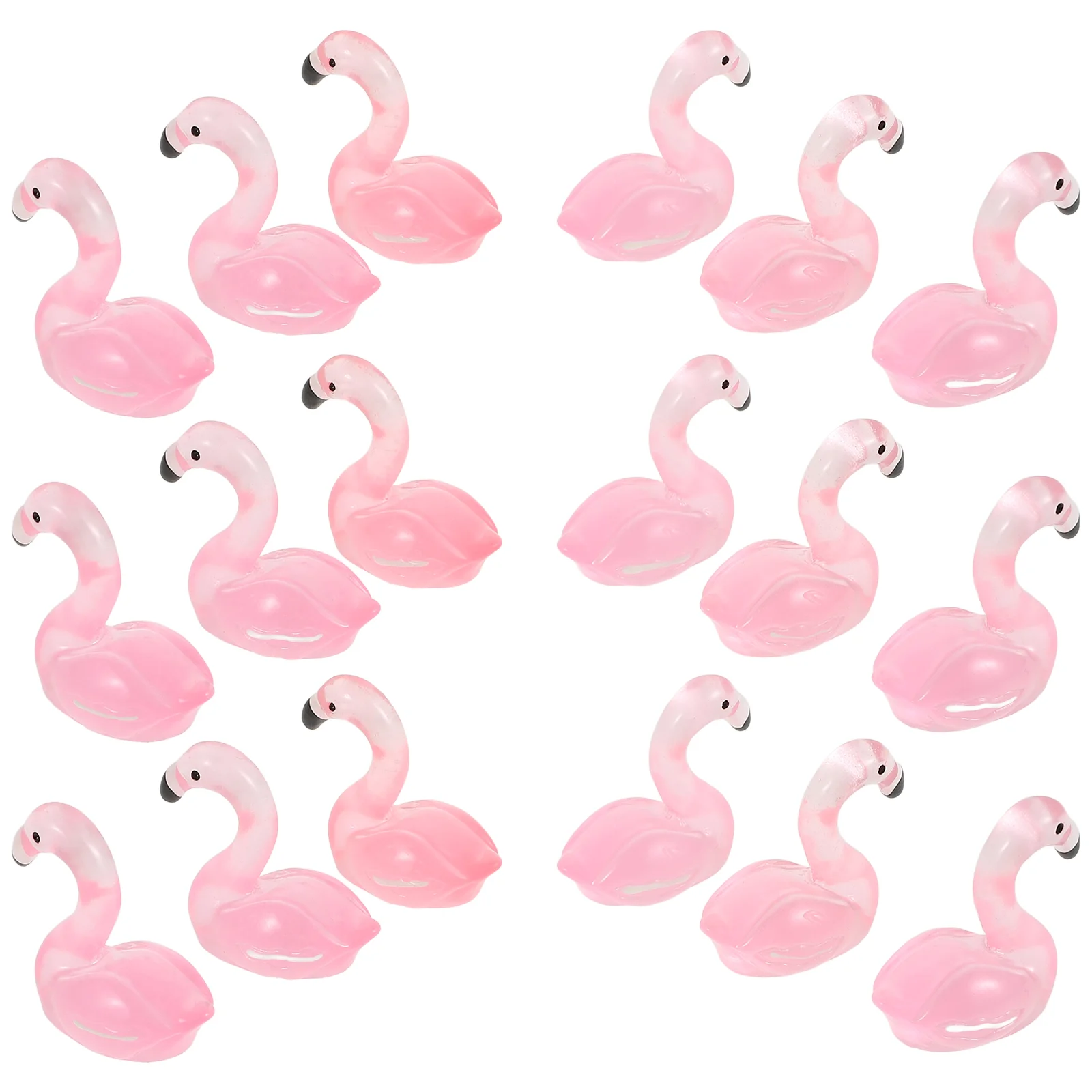 

50 Pcs Glow-in-the-dark Flamingo Decoration Outdoor Birthday for Girl Tiny Resin Figures Flamingos Mini Ornaments