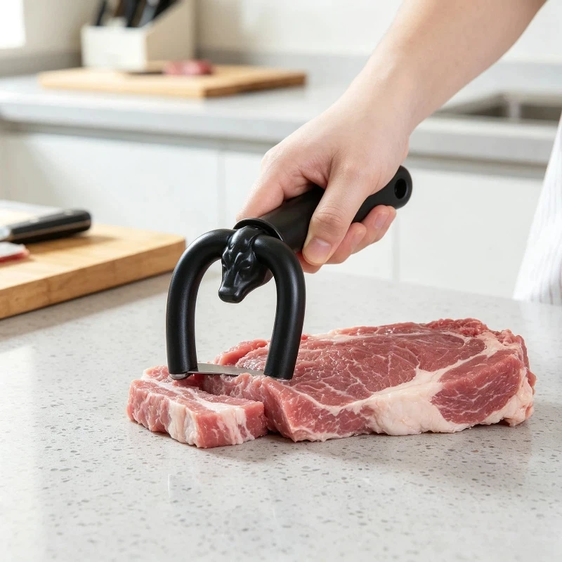 Handheld Beef And Mutton Fat Trimmer Household Meat Slicer Handheld Meat Scraper Stainless Steel Blade Beef And Mutton Slicer