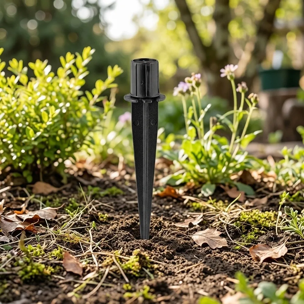 Sturdy Metal Ground Stakes for Solar Lights 8 Pack Black Replacement Pegs for 0.78 inch Lamp Posts Outdoor Garden Use