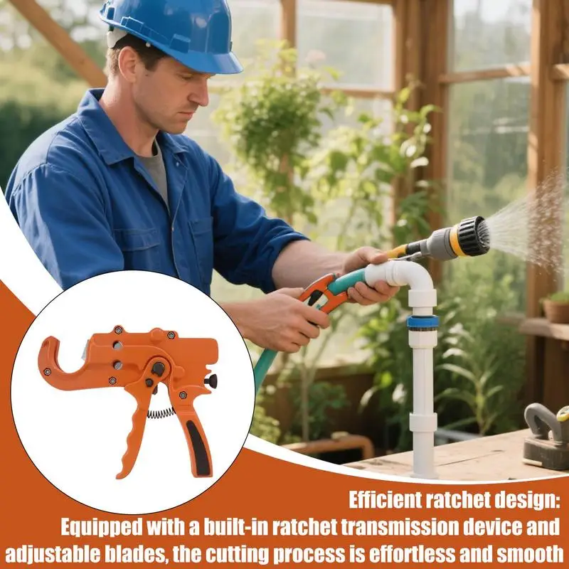 Ratcheting PVC Cutter Heavy Duty Ratchet 6-36mm Tube Machine Ergonomic Hoses Machine PVC Tubing Shears For PPR PEXs Plumbers