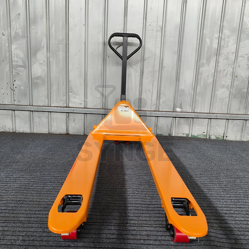 Extra Long Fork Length Lifter 2000kg Hand Pallet Jack for warehouses, factories, and cargo handling.