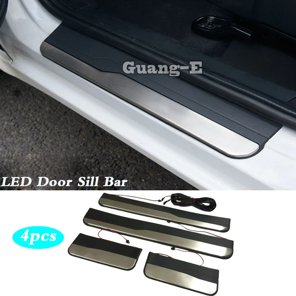 

Стайлинг автомобиля светодиодный педаль на порог накладка внешний порог капота 4 шт. для Honda Fit Jazz 2014 2015 2016 2017 2018 2019