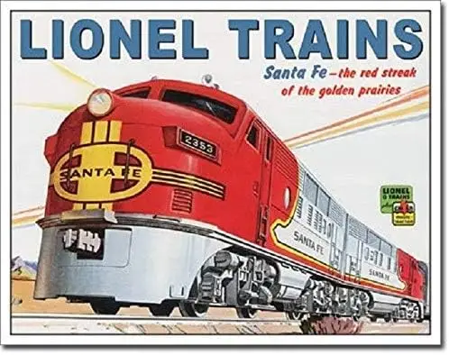 Lionel Train Santa Fe Railroad Retro Ad Poster Wall Art Decor Metal Tin Sign 8x12in