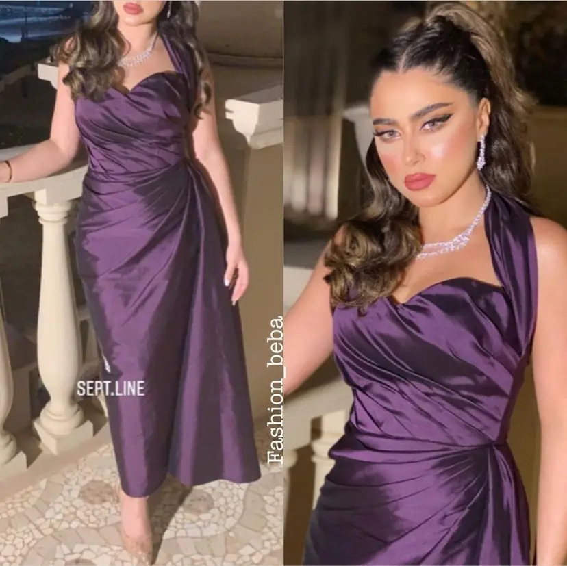 

Purple Prom Dresses Ruffles Black Evening Dresses New Design Cocktail Gowns Saudi Arabia Women's Formal Wedding Dress 2024