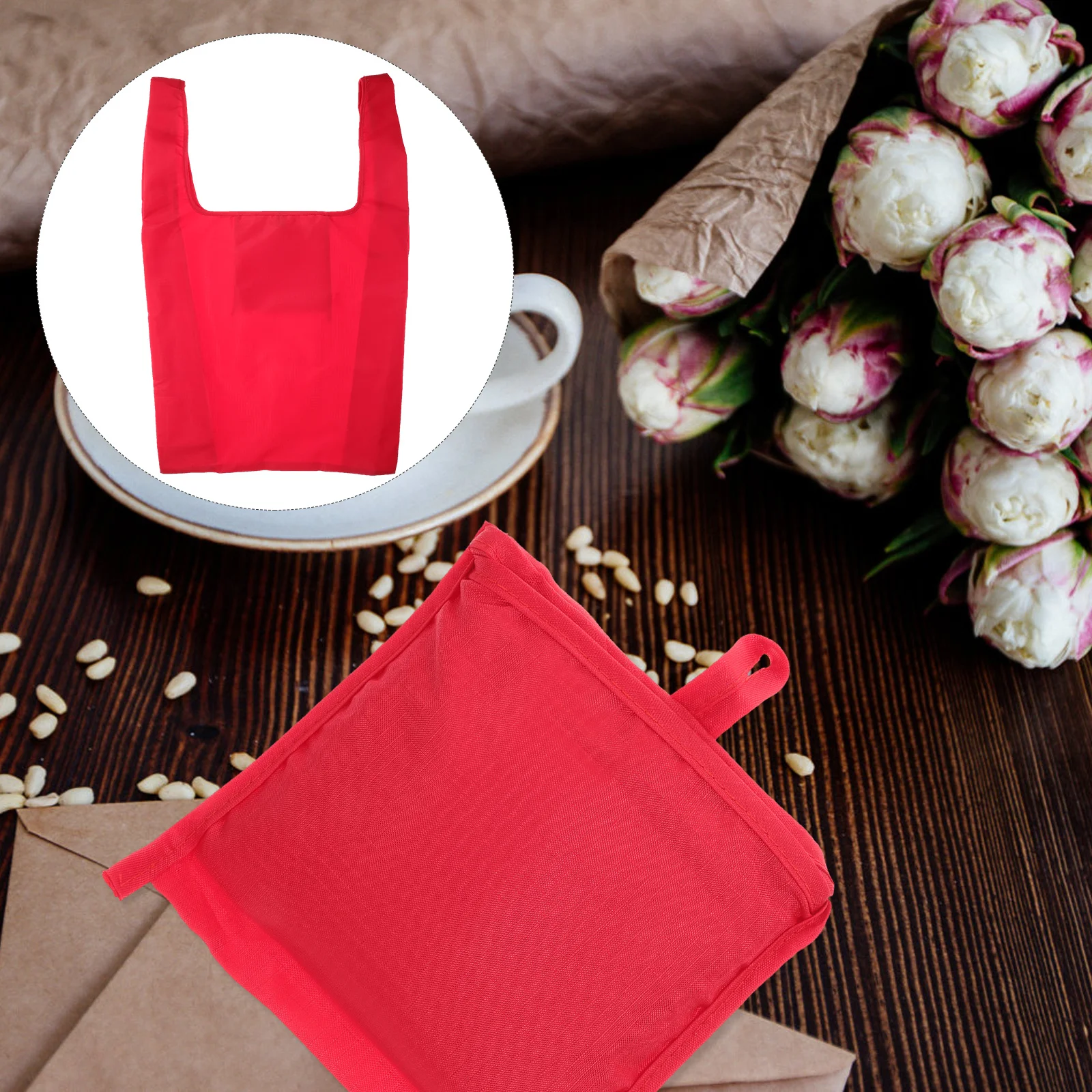 

Portable Reusable Shopping Bag Foldable Grocery Pouch Canvas Tote Stylish Gift for Female Friends Reusable Bags