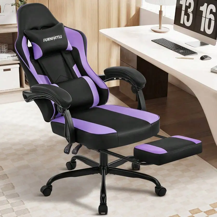 Fumahaus Fumahaus 1-PCS Ergonomic Gaming Chair With Headrest Modern Reclining Chair With Retractable Footrest And Lumbar Support Adjustab - Aliexpress Deal